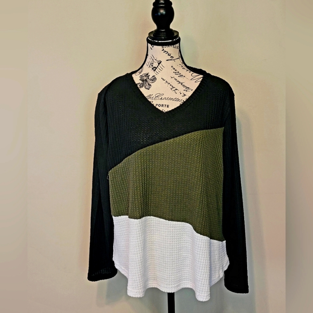 MULTICOLOR WAFFLEBLOCK SWEATER!!